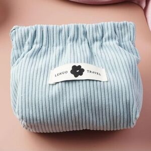 Lehuo Travel Blue Corduroy Small Pouch
